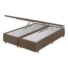 Base Box Baú Para Cama Queen 158x44cm Suede Marrom Foto  mini 1