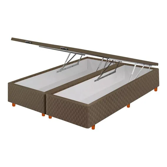 Base Box Baú Para Cama Queen 158x44cm Suede Marrom Foto 1