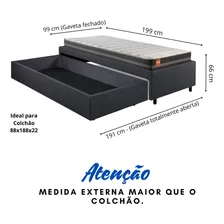 Base Cama Box Cama Inhouse Cama Box Gavetão De Solteiro Cor Cinza Foto mini 2
