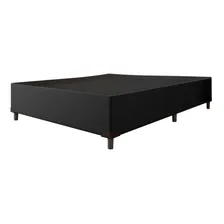 Base Cama Box Casal Suede Preto (138x188x40) Foto  mini 1