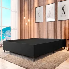 Base Cama Box Casal Suede Preto (138x188x40) Foto mini  2