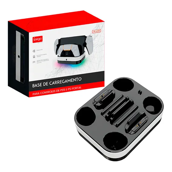 Base Carregamento Dock P/ 2 Controles Dualsense Ps5 Portal Foto 1