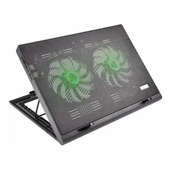 Base Cooler Para Notebook Power Gamer Multilaser Ac267 Cor Preto Cor do LED Verde Foto 1
