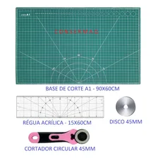 Base Corte A1 90x60cm + Cortador Circular + Régua AcrÃlica Cor Verde Foto mini 2
