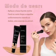 Base de maquiagem líquida Fand Bases Liquida Base Mate Alta Cobertura Makeup maquiagem profissional liquida fand vegana oil free resistente a agua sem parabeno tom 07 - 30mL 30g Foto mini 4