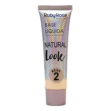 Base de maquiagem Ruby Rose Natural look HB-8051 Box base líquida natural look ruby rose bege 2 hb-8051 Foto mini  2
