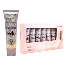 Base de maquiagem Ruby Rose Natural look HB-8051 Box base líquida natural look ruby rose bege 2 hb-8051 Foto  mini 1