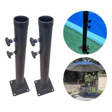 Base Fixa De Aço Para Guarda-sol E Ombrelone Até 48mm 2 Uni Cor Preto Foto mini 1