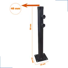 Base Fixa De Aço Para Guarda-sol E Ombrelone Até 48mm 2 Uni Cor Preto Foto mini 2