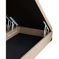 Base Para Cama Box Queen Premium Com Baú Suede Pena (45x1.. Cor Bege Foto mini 4