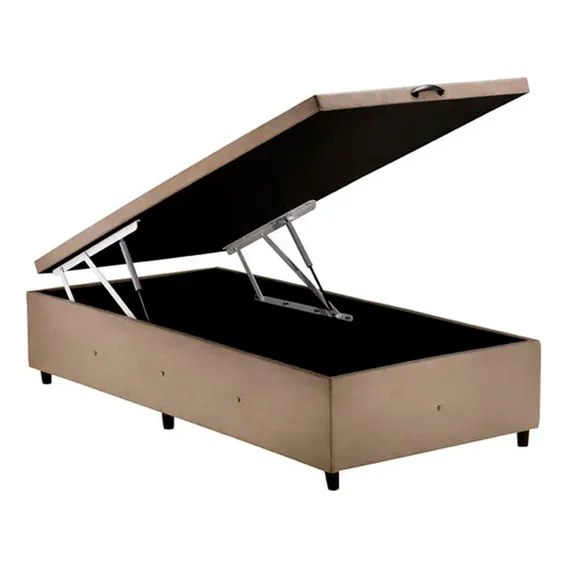 Base Para Cama Box Solteiro Com Ba S Design P/ Colcho 88cm Cor Marrom Foto 1