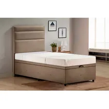 Base Para Cama Box Solteiro Com Ba S Design P/ Colcho 88cm Cor Marrom Foto mini 3