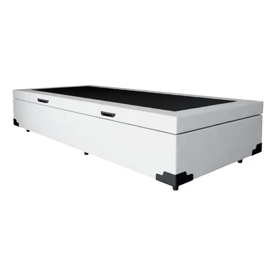Base Para Cama Box Solteiro Premium Com Baú (45x88x188) B.. Cor Branco Foto 1