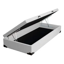 Base Para Cama Box Solteiro Premium Com Baú (45x88x188) B.. Cor Branco Foto mini 4