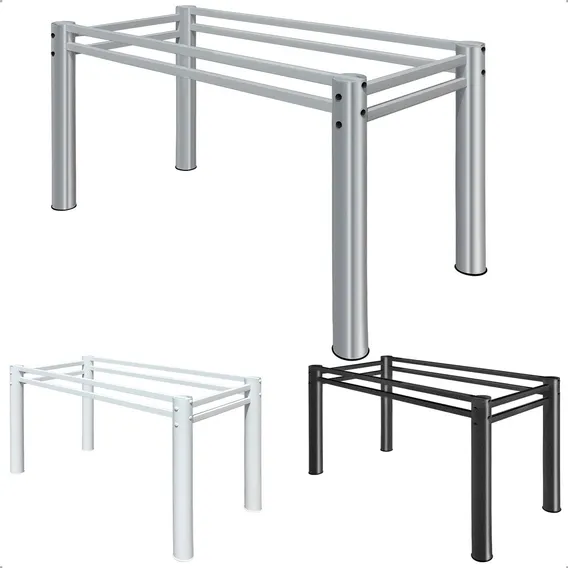 Base Para Mesa De Jantar Pedra Granito Vidro Madeira 120x75 Cor Prateado Foto 1