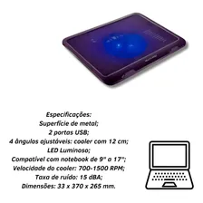 Base Para Notebook Slim Com Cooler 17' Ac263 - Multilaser Foto mini 3
