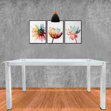 Base Retangular Para Mesa Jantar Vidro Pedra Madeira Até 2mt Cor Branco Foto mini 2