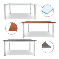 Base Retangular Para Mesa Jantar Vidro Pedra Madeira Até 2mt Cor Branco Foto mini 3