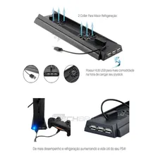 Base Suporte Cooler 3 Usb Carregador CompatÃvel Com Ps4 Fat Foto mini 4