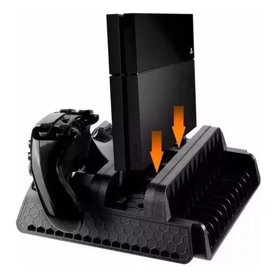 Base Vertical Cooler Carregador Ps4 Fat Slim Pro Foto 1