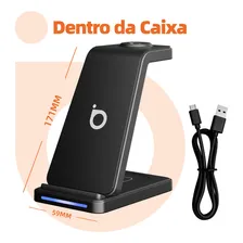 Basike Ba-wxc012 Carregador Indução 3 Em 1 Base Carregadora Rápida 15w Sem Fio Com Função De Proteção Contra Sobrecarga 10v/220v,preto. Foto mini  2
