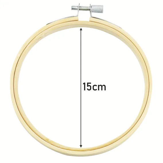 Bastidor Madeira Bambu Com Anel Ajustável Bordado - 15 Cm Foto 1