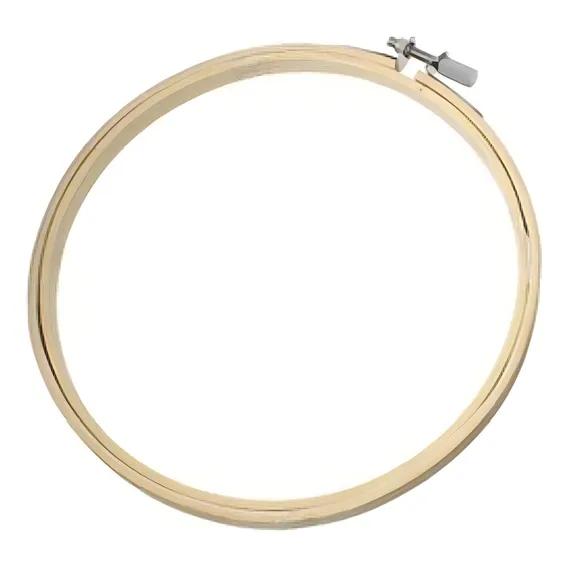 Bastidor Madeira Bambu Com Anel Ajustável Bordado - 27cm Foto 1