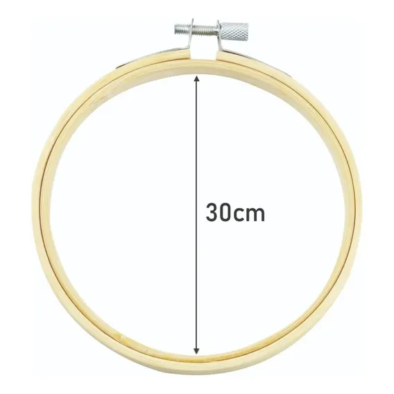 Bastidor Madeira Bambu Com Anel Ajustável Bordado 30 Cm Cor Marrom Foto 1