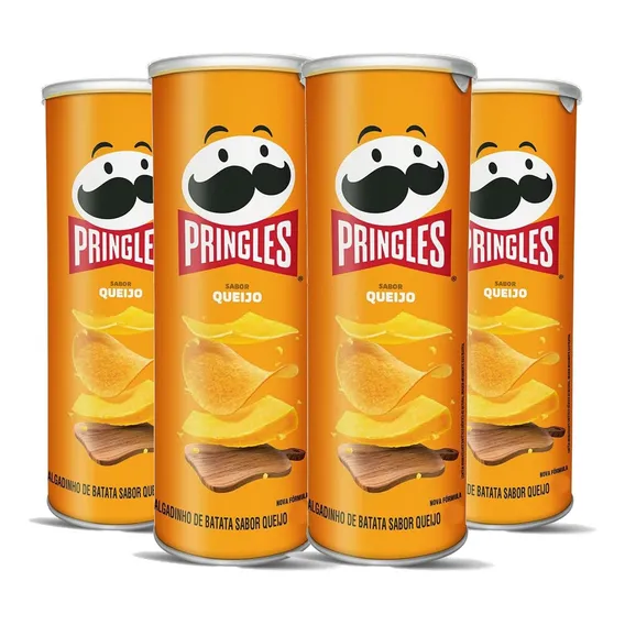 Batata Pringles Queijo 109g (4 Latas) Kit Batata Pringles Foto 1