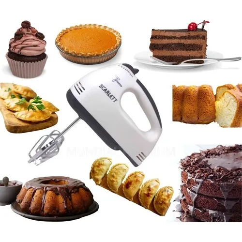 Batedeira Portátil Misturador Alimentos Massas 7 Velocidades Foto 1