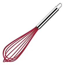 Batedor De Claras Manual Fouet Silicone Batedor Bolo Brinox Cor Vermelho Foto  mini 1