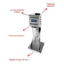 Batedor De Milk Shake Profissional BMK Metvisa Cinza 60 Hz 220 V Foto mini  3