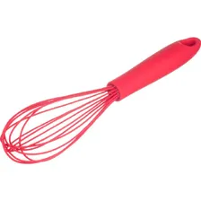 Batedor Manual Fio Silicone C/ Cabo Em Pp Vermelho 31cm Foto mini 1