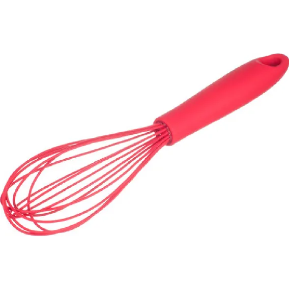 Batedor Manual Fio Silicone C/ Cabo Em Pp Vermelho 31cm Foto 1