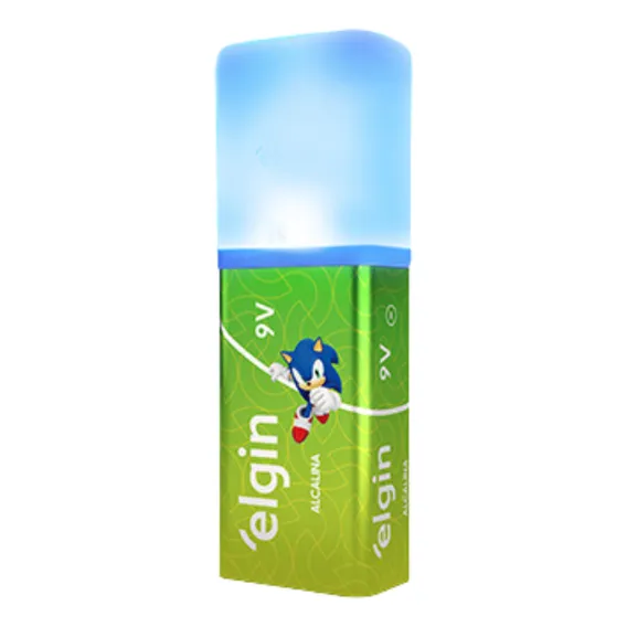 Bateria 9v Alcalina Com Lanterna Elgin - Blister C/1 Unidade Foto 1