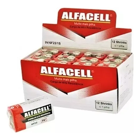 Bateria 9v Alfacell Carga De Alta ResistĂȘncia Cx 12 Unidades Foto 1