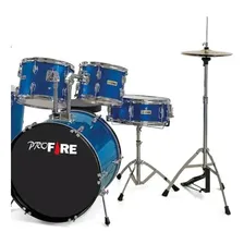 Bateria Acústica Profire By Spanking Bumbo De 22 Vermelha Cor Azul Foto mini 2