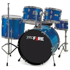 Bateria Acústica Profire By Spanking Bumbo De 22 Vermelha Cor Azul Foto mini 3