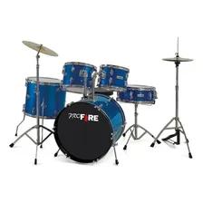 Bateria Acústica Profire By Spanking Bumbo De 22 Vermelha Cor Azul Foto mini 1
