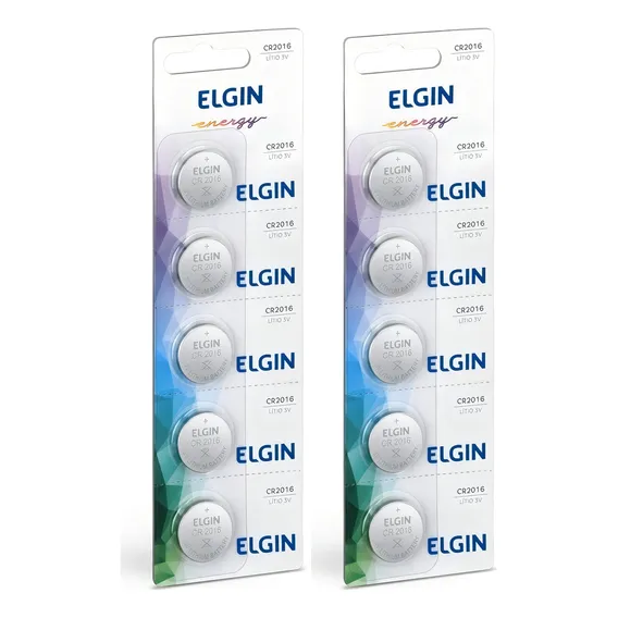 Bateria Cr2016 Elgin Lithium 3v Battery Blister 10 Baterias Foto 1
