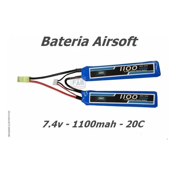 Bateria De Lipo Airsoft 2s 7,4v 1100mah 20/30c - Nano Gens Foto 1