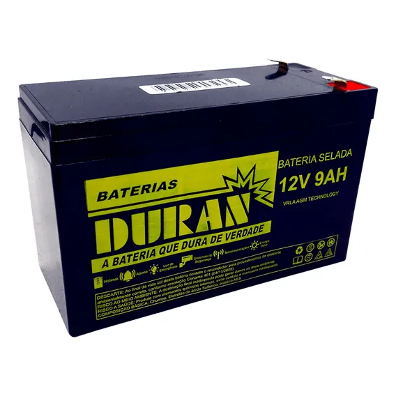 Bateria Duran Gel Selada 12v 9ah Nobreak Vrla Agm Foto 1
