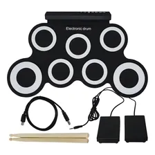 Bateria Eletrônica 7pads Silicone Portátil Com Pedal Drum Foto mini  2