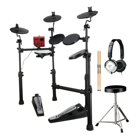 Bateria Eletrônica Carlsbro Csd100-by Odery + Banco+baqueta Cor Preto Foto 1
