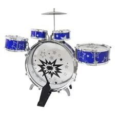Bateria Infantil Azul Meninos Meninas Pedal Baquetas Prato Foto mini 4