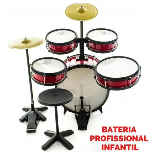 Bateria Infantil Profissional Rock Baby Completa Com Chimbal Foto 1