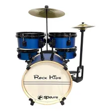 Bateria Infantil Rock Kids Rmv Prata, Azul E Vermelha Cor Bateria Infantil Azul Foto mini 4