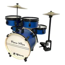 Bateria Infantil Rock Kids Rmv Prata, Azul E Vermelha Cor Bateria Infantil Azul Foto mini 1