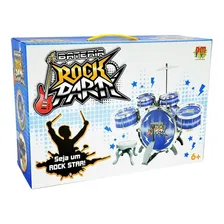 Bateria Instrumento Musical Infantil Rock Party Completa Cor Azul Foto mini 4