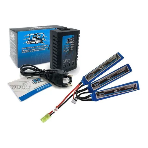 Bateria Lipo 11.1v 1100 Mah 3 S 20c Com Carregador Foto 1